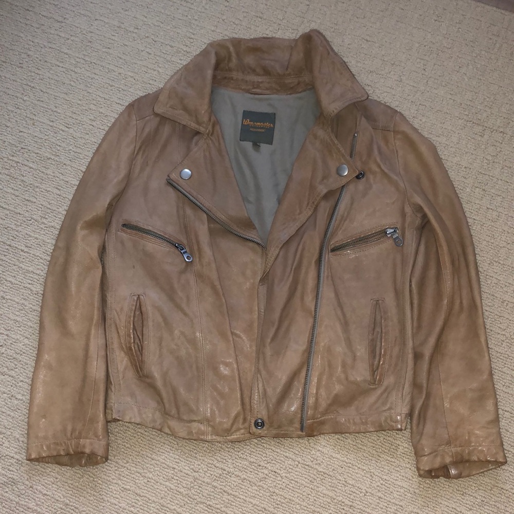 Madewell Wearmaster Outerwear Tan Leather Jacket